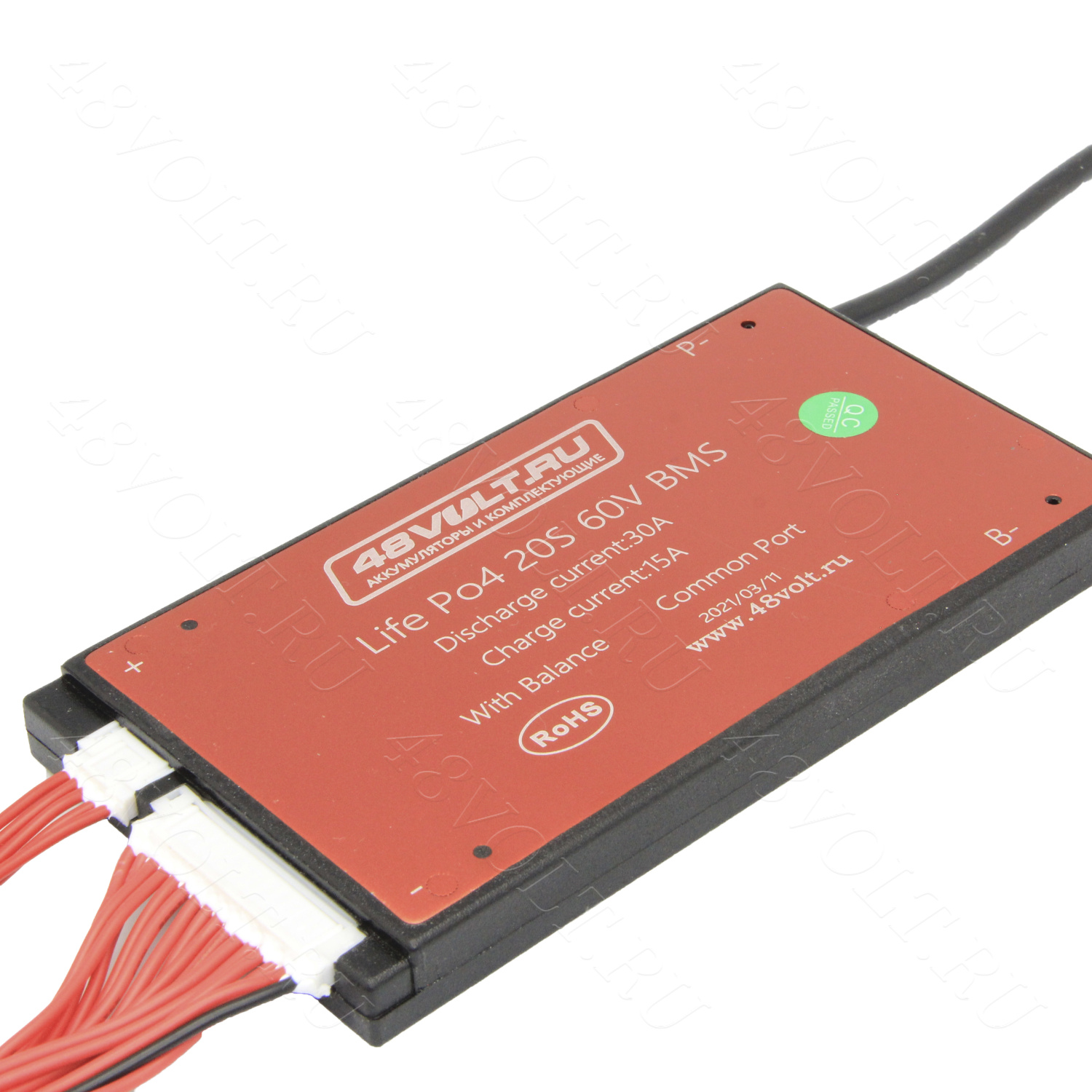 BMS LiFePO4 20S 60V 30A симметрия